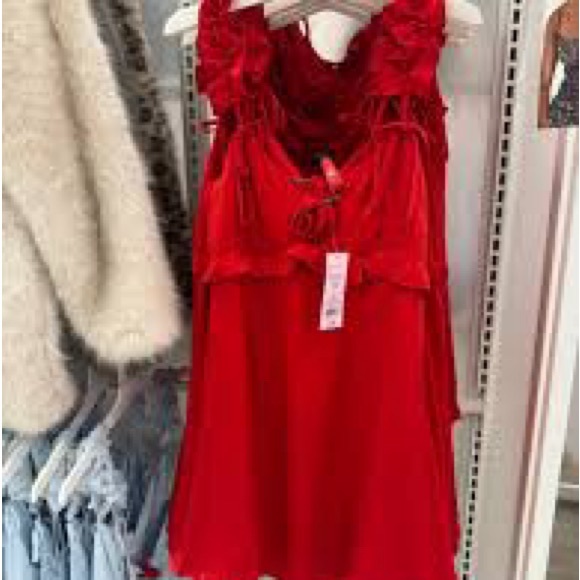 Wild Fable Red Ruffle Dress - Picture 2 of 6
